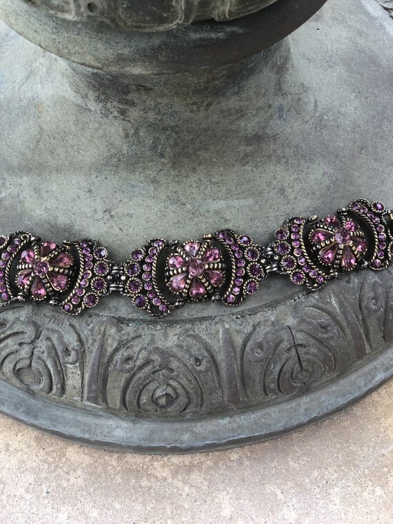 Vintage Bracelet Rhinestone Crown - image 8