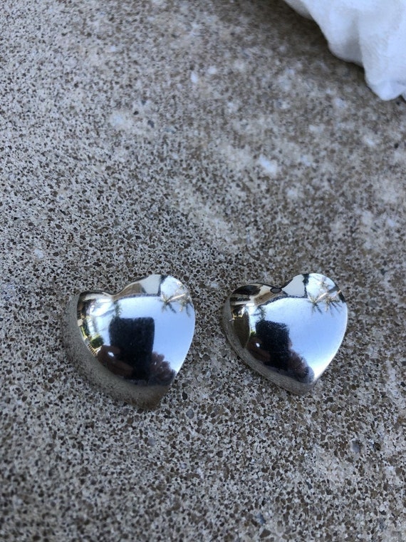 Sterling Silver Heart Earrings Pierce Style