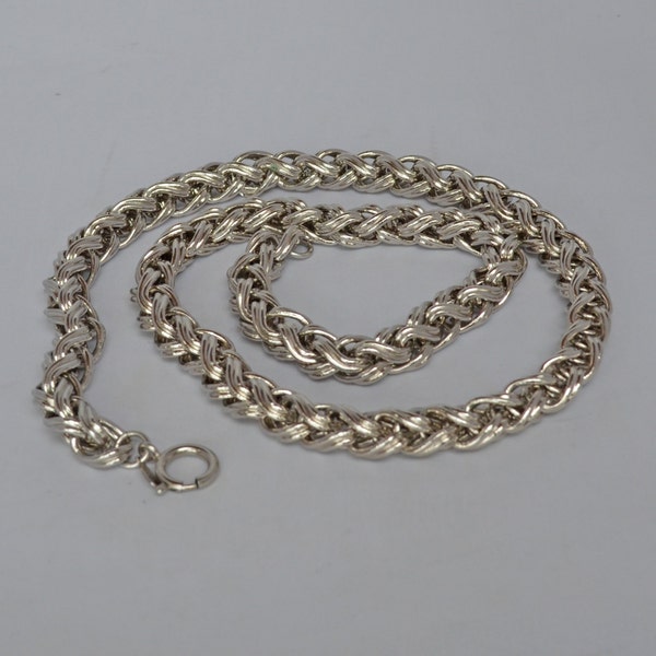 Fantastic1970s Signed Napier Classic Necklace Chain Silver Tone Heavy Unisex 130 Grams