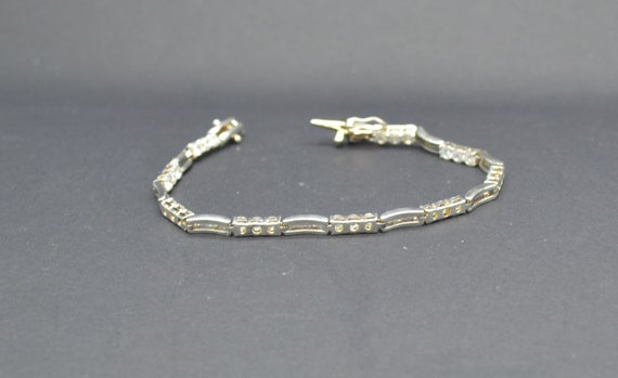 Vintage STERLING Silver  and CZ Tennis Bracelet S… - image 5