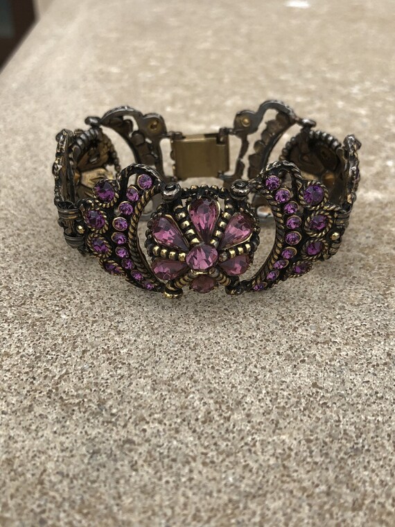 Vintage Bracelet Rhinestone Crown - image 2