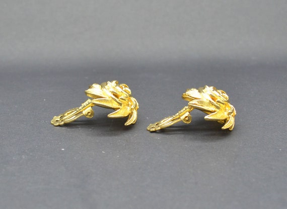 Signed Vintage DAVID LISNER Gold Earrings Clips - image 5