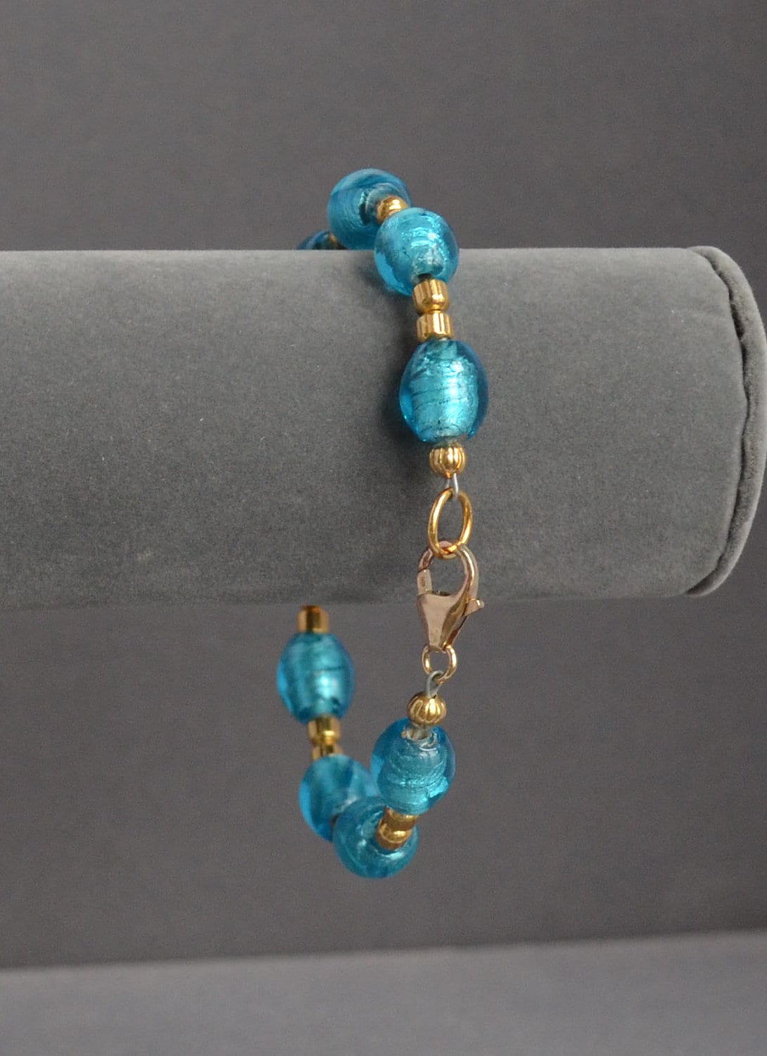 Vintage Glass and Gold Bead Bracelet Fabulous Etsy