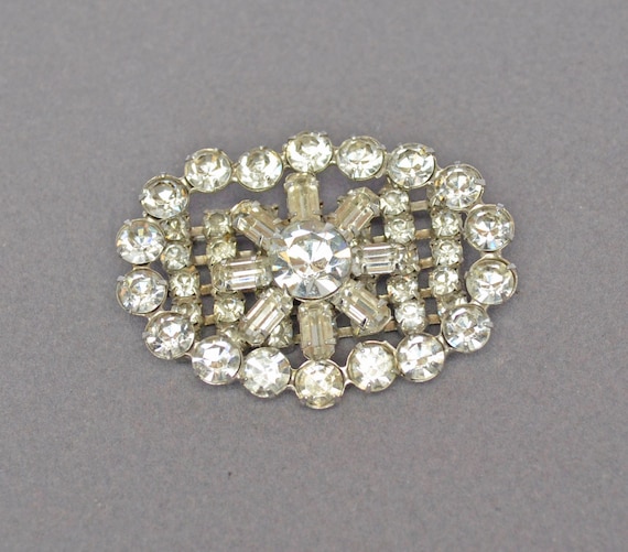 DAZZLING Bridal WEISS 1940 Brooch/Pin Necklace Vi… - image 1