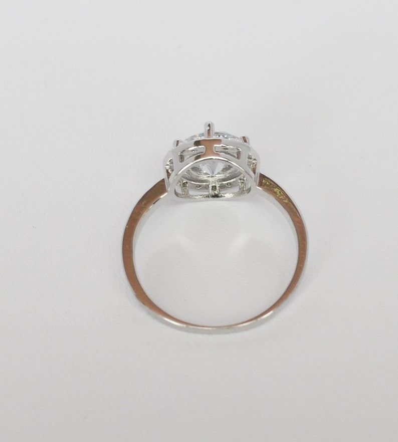 Vintage Sterling Silver Princess Ring with Prong Set Round Cut Solitaire CZ Adorn by CZ CollarBib Size 9 14