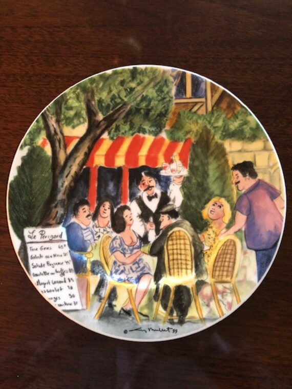 Hand Painted Porcelain Set of 11 Dinner Plates by GUY BUFFET for