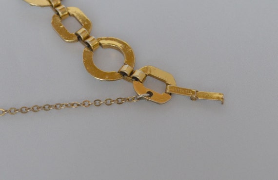 Vintage STERLING VERMEIL Bracelet Link Gold Rhine… - image 3