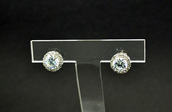 Orecchini a bottone in argento sterling con zirconi cubici - 5 mm - Italia