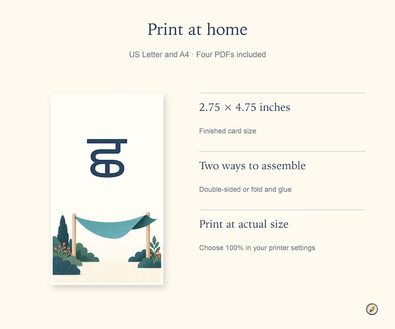 Punjabi printable flashcards: Card dimensions and printing options.