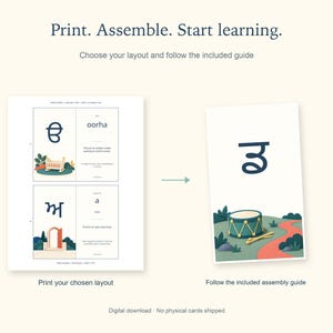 Punjabi printable flashcards: Print and assembly guide.