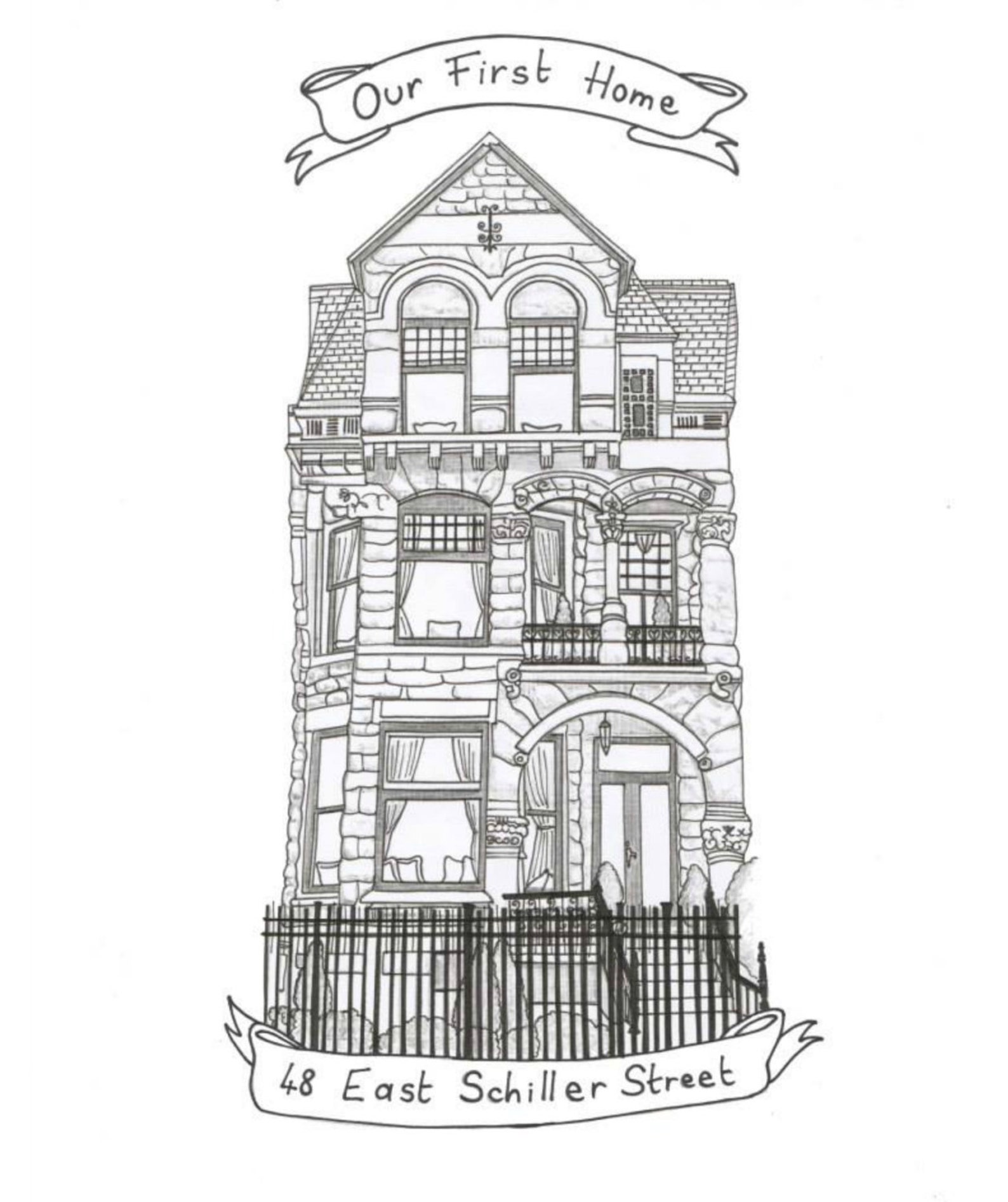 Custom Pen and Ink House Portrait.Ink Sketch of your Etsy