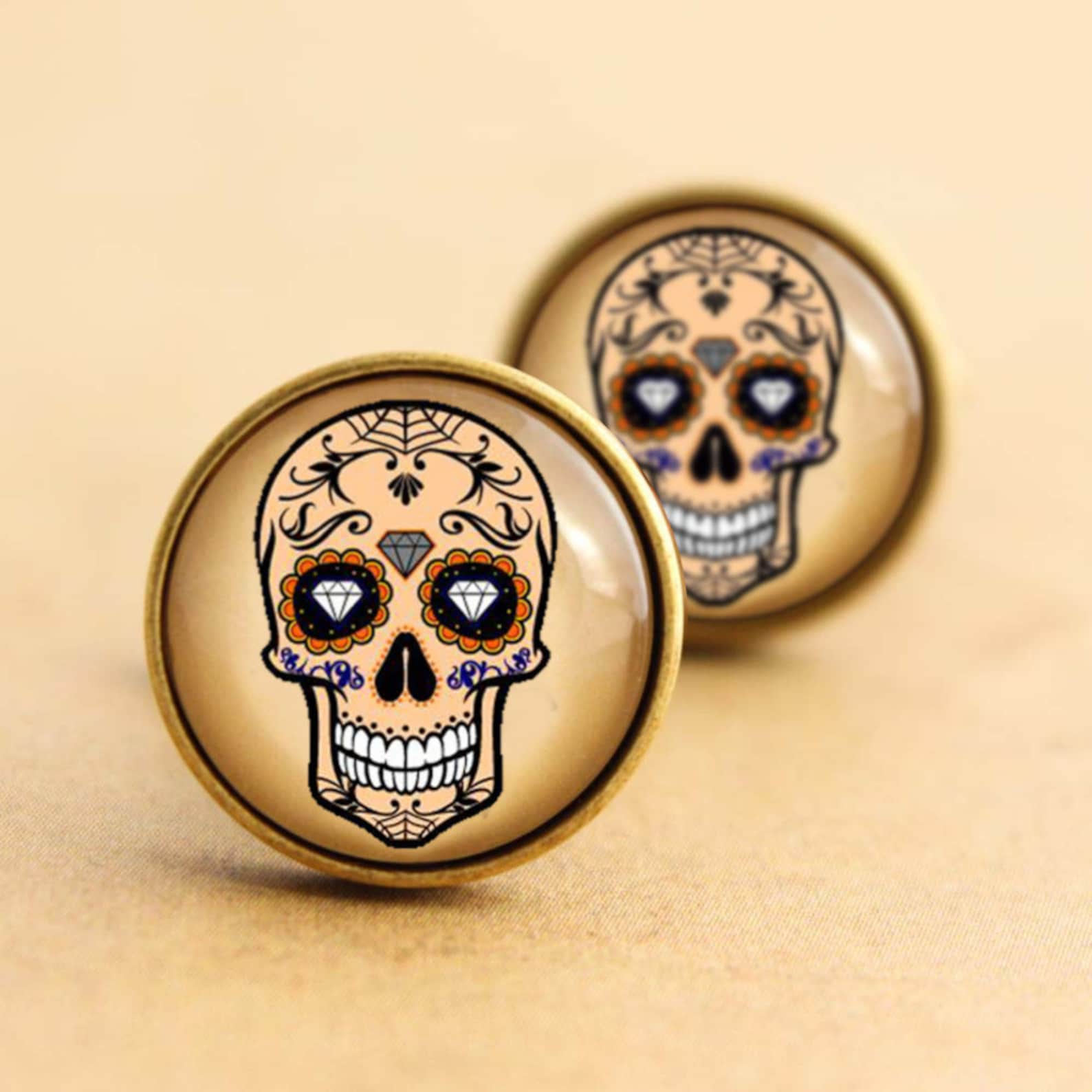 Silver Day of the Dead Cufflinks