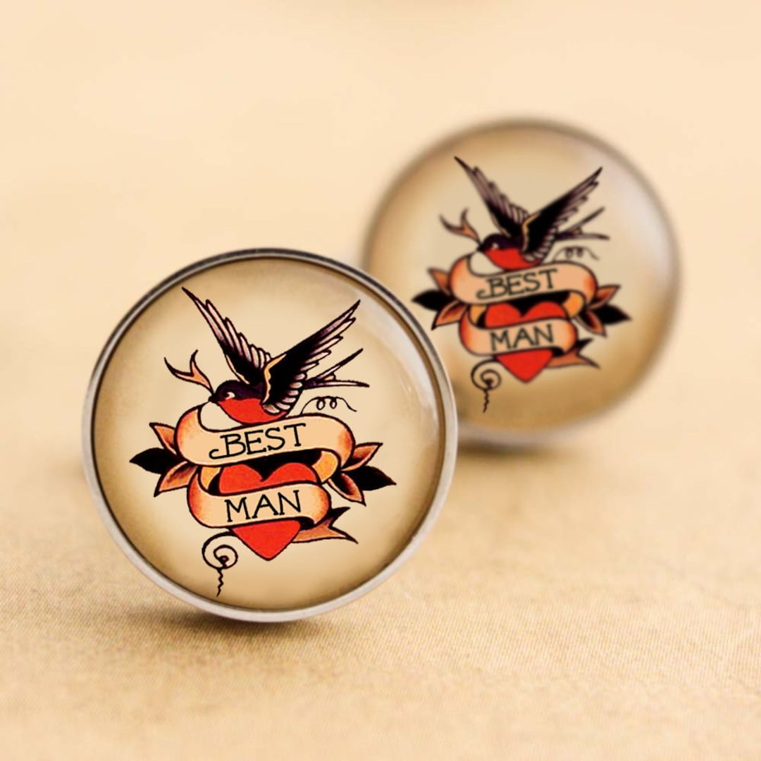 Boutons De Manchette Simon Carter - Laiton Couleur Marine - Neuf Avec Emballage