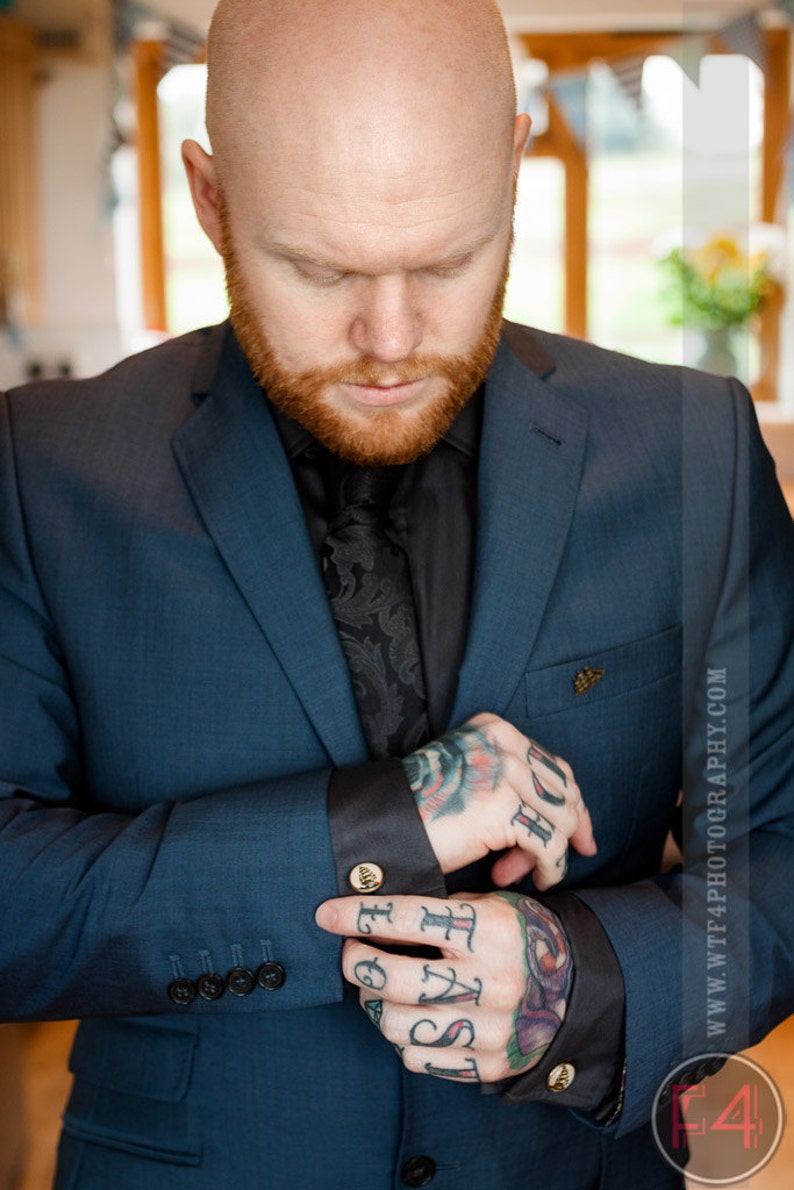 Sugarskull Rockabilly Cufflinks Steel Floral Skull Cufflinks Silver Groom Day of the Dead Tattoo Cuff links Sugar Skull Cufflinks