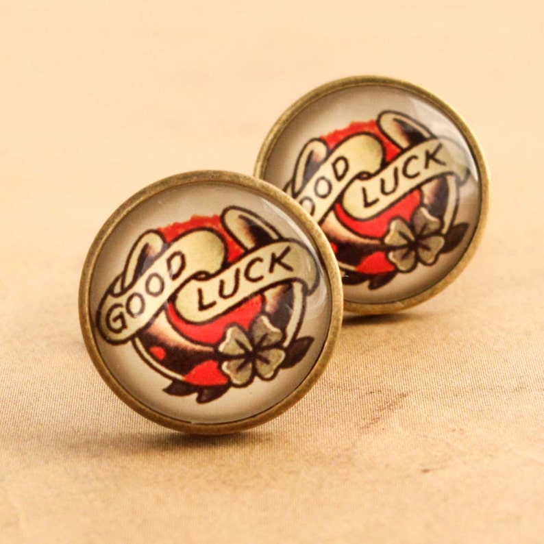 Lucky Cufflinks Good Luck Cufflinks Sailor Jerry Cufflinks Etsy