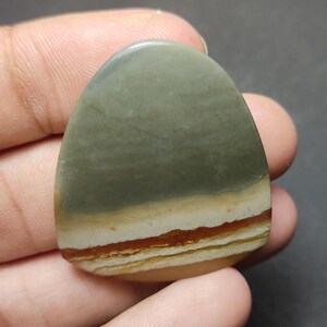 Natural Polychrome jasper ,Green Scenic Gemstone, Shield Triangle Cab, Loose Gemstone for Wire Wrap Jewelry Making Supplies