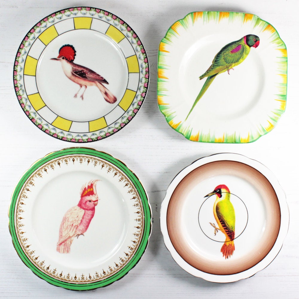 Beautiful Birds plate set Etsy
