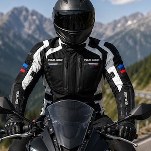 Motorcykeljacka för män, vattentät Cordura-jacka med CE-skydd och racingutrustning för hela säsongen