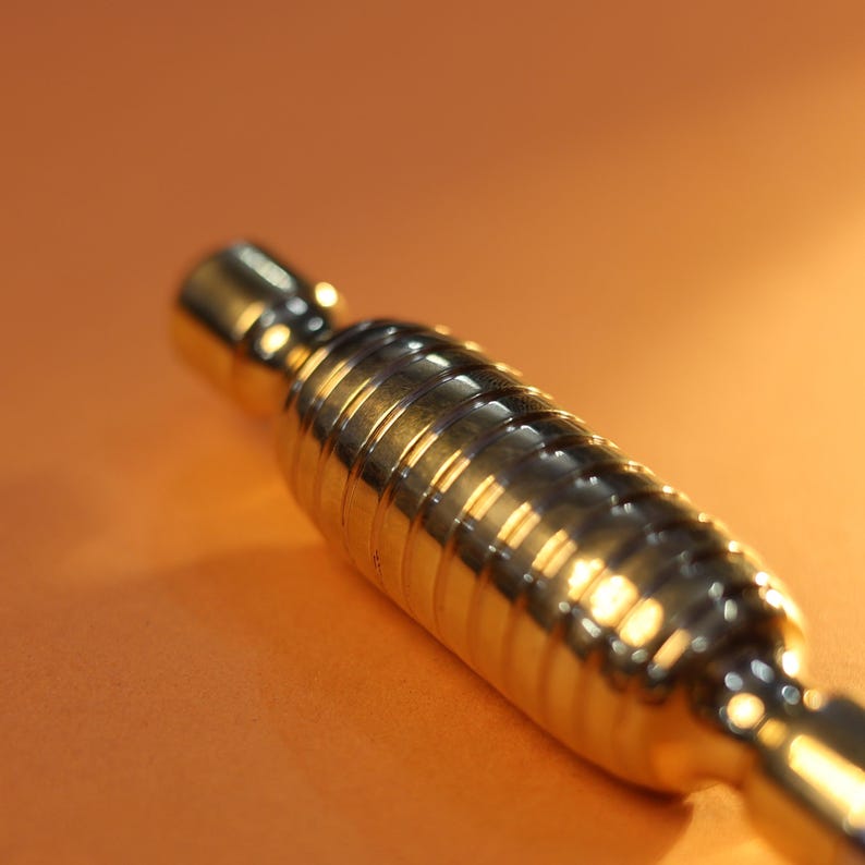 Tapered Rope End 21cm Brass and SS304 Marlin Spike With Ribbed Grip, Long Rope Splicing ...