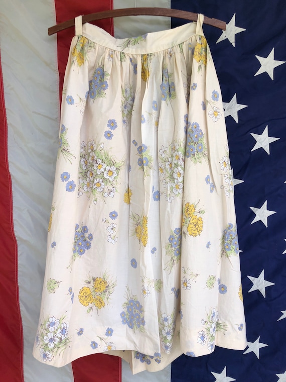 40s/50s Cotton Floral Skirt