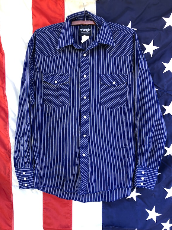 Blue Striped Wrangler Shirt
