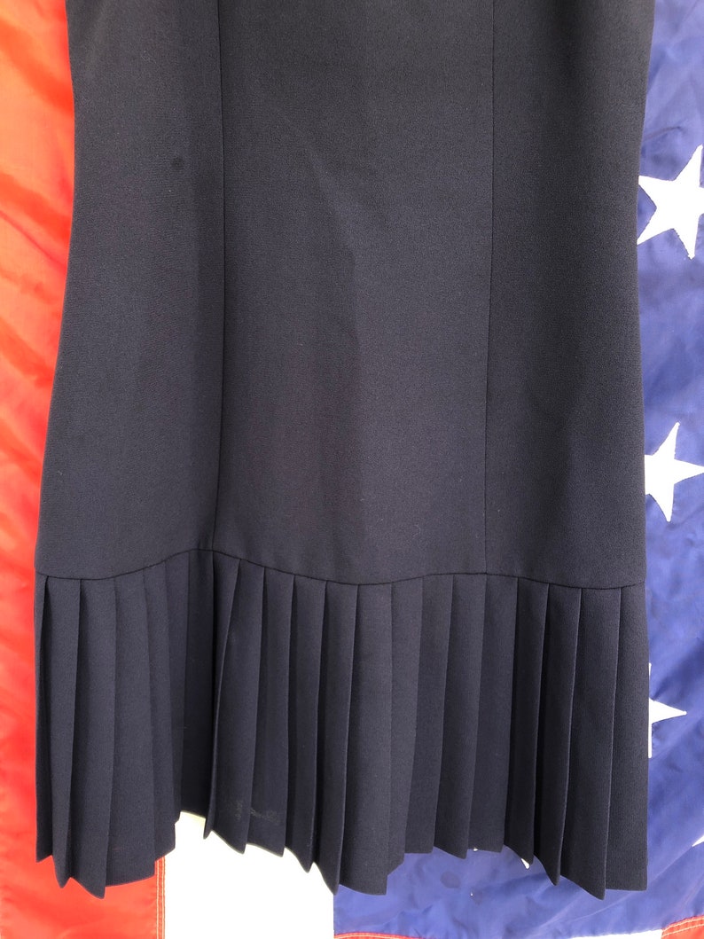90s Navy Pleated Skirt Dress