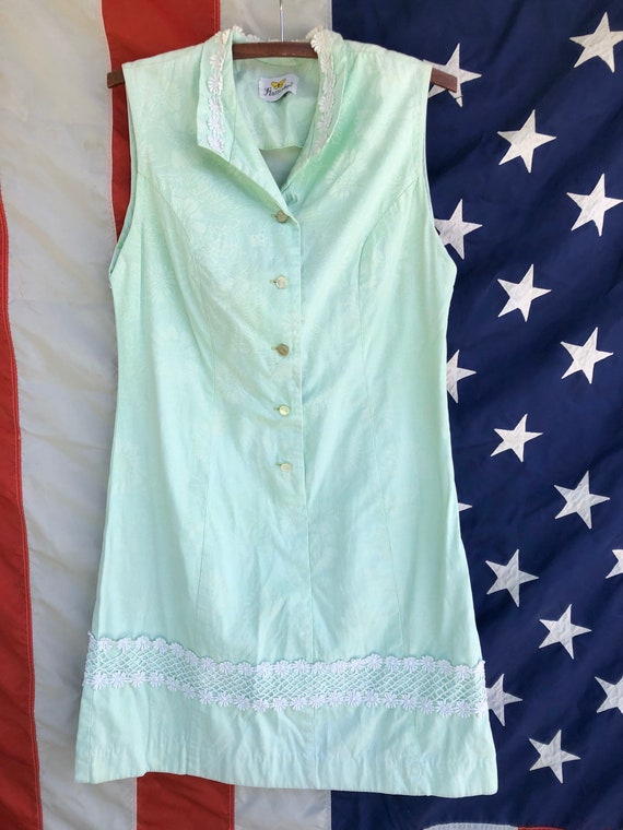 60s Mint Daisy Dress