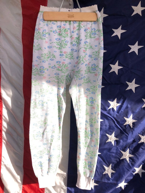 Floral Waffle Knit Longjohns