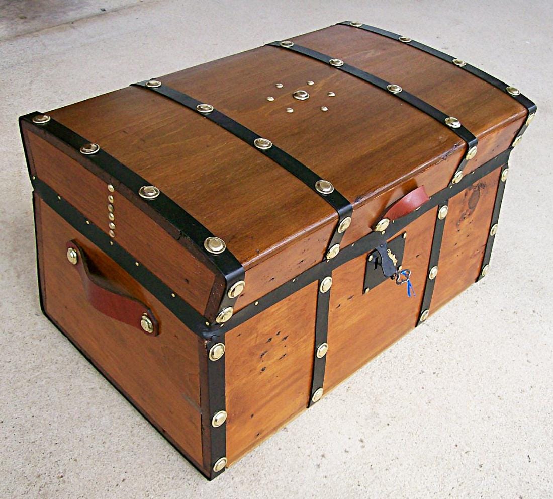 ヴィンテージ・エトロトランク「約１m 」 Antique Restored 1860's Jenny Lind Stagecoach Trunk With Key! - Etsy