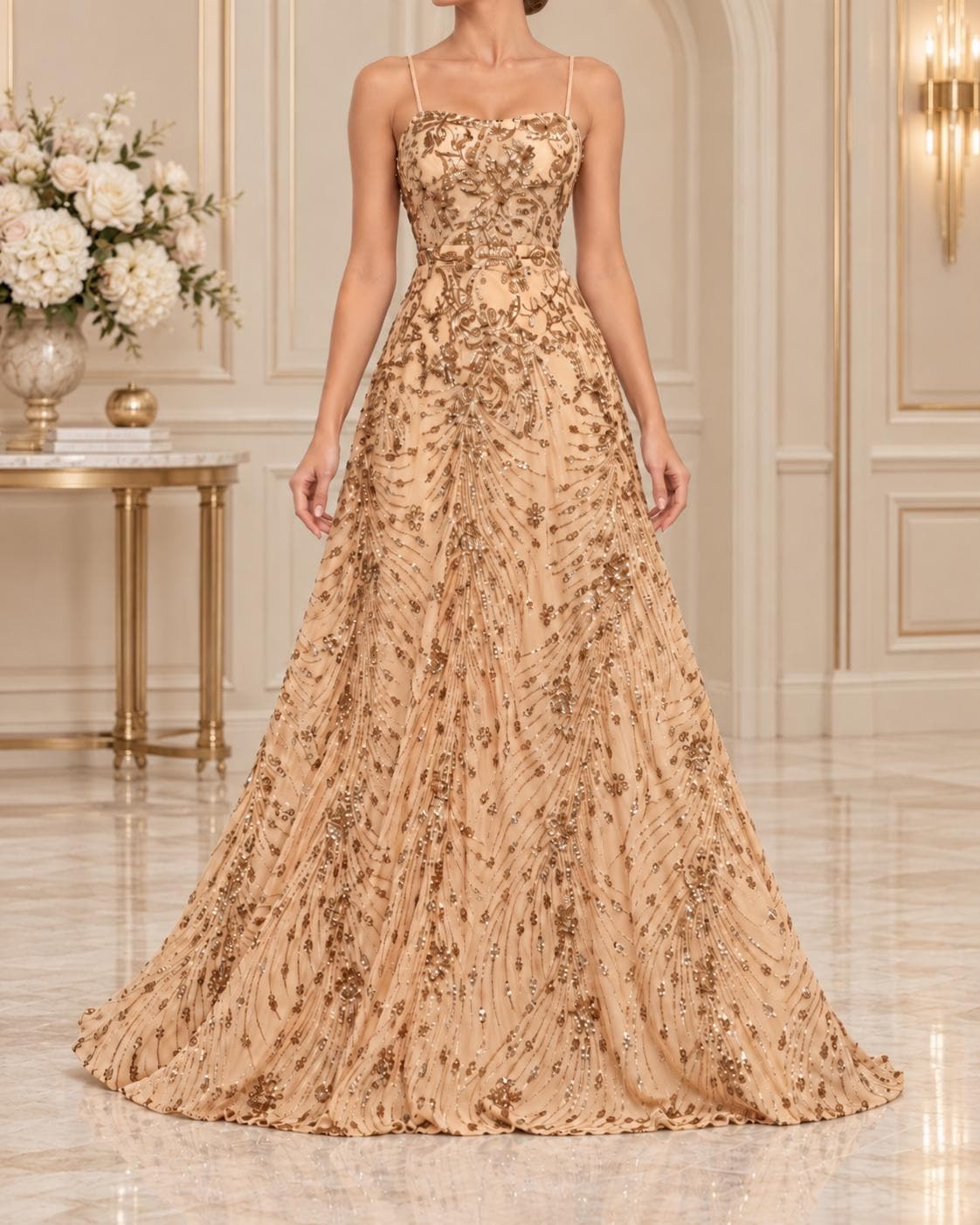 champagne gold dress for wedding guest Formal Gown Size:Youth 8 Cicinia Chocolate Plus Size Style-Color-Dim:AP1D105970_AD605_W Cowl neck Whether you are dressing