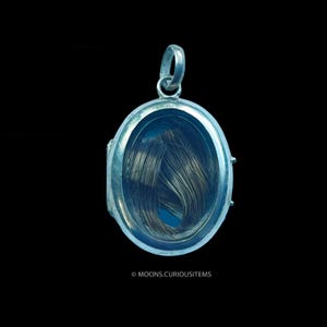 Antique French Silver Locket w Beveled Glass-Finely Made Small Deep Locket w Hair Memento