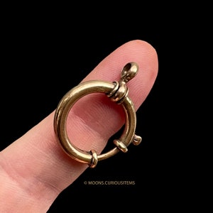Large  Gold Filled Bolt Ring ,Clasp Charm Holder Connector - Antique