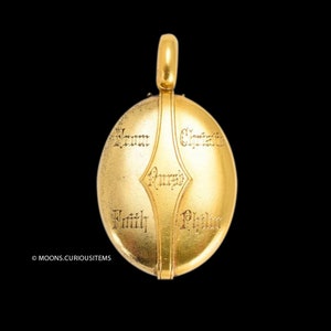 Antique 18K Gold Locket-Sentimental Picture Locket w Interesting Family Inscription