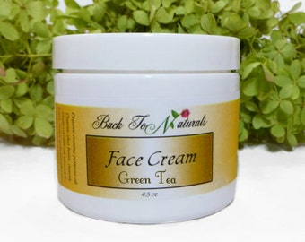 Green Tea Face Cream - Natural Face Cream with Organic Evening Primrose - Homemade Organic Face Cream