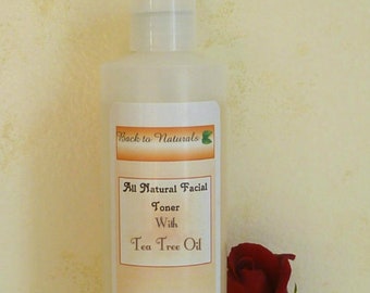 Rose Water Toner with Tea Tree - All Natural Facial Toner - Rosewater Toner with Witch Hazel - Herbal Facial Cleanser with Rosemary