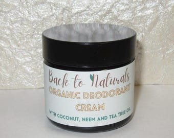 Natuurlijke deodorantcrème met kokos-, neem- en theeboomolie