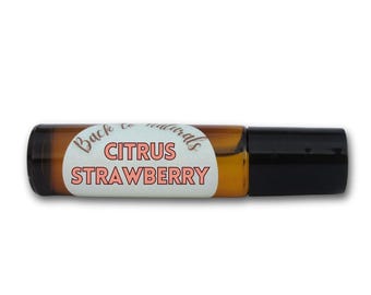 Citrus Strawberry Fragrance Oil  - Fruity Perfume/ Fragance Oil  in a Roll on bottle - Vegan perfume/ Fragrance for her/ him