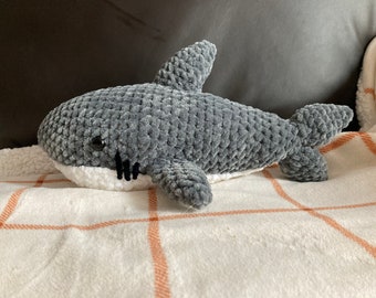 Handmade crochet shark plushie