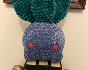 Handmade crochet blue raddish monster- Oddish