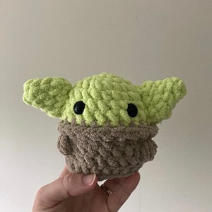 Handmade crochet baby green alien
