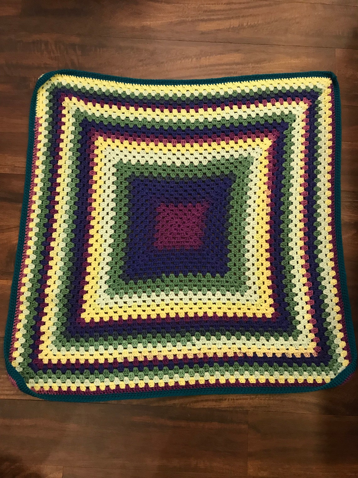 Beautiful Handmade Crochet Blanket in Dark and Bright Colors Etsy