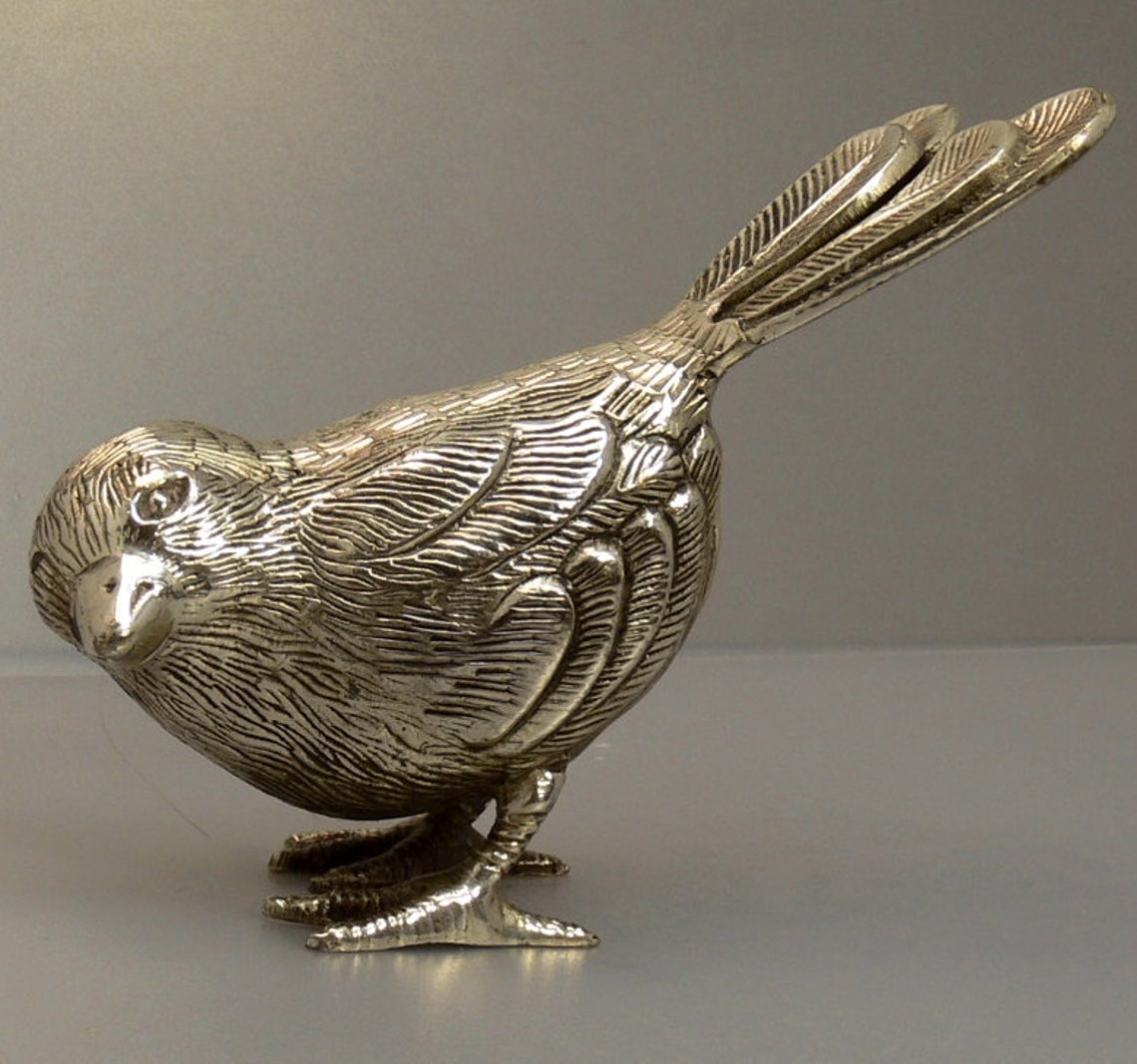Vintage Silver Plated Bird Figurine Etsy