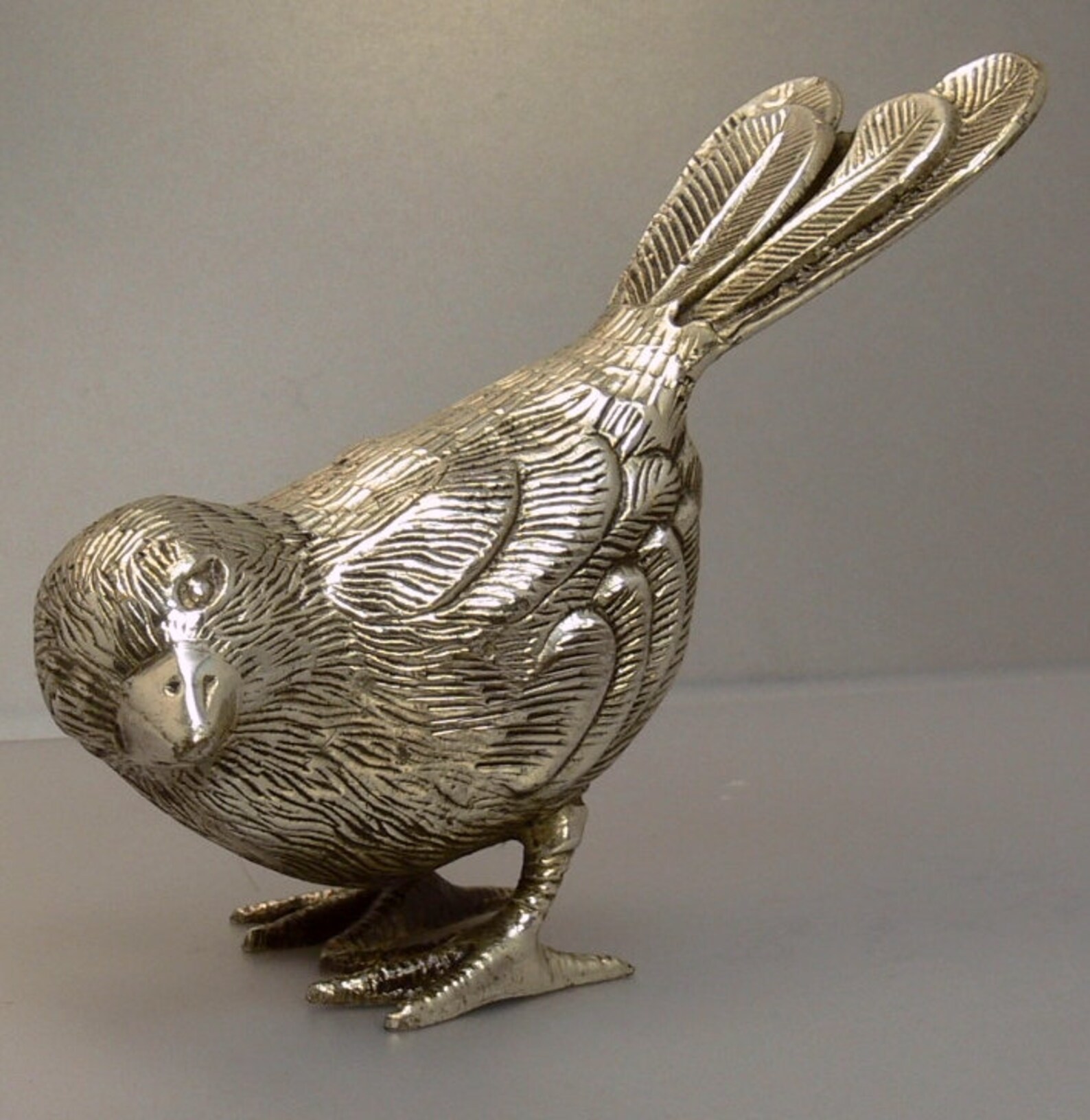 Vintage Silver Plated Bird Figurine Etsy