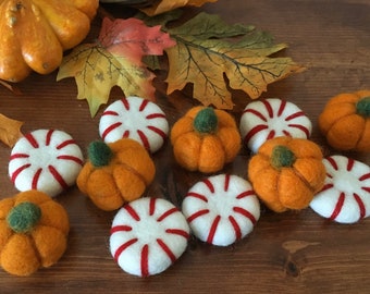 pumpkin, peppermint, heart