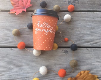 Pumpkin spice, Fall / Thanksgiving Felt Ball Garland, Pom Pom Garland, Nursery Decor, Bunting Banner, Party Decor, Baby Shower, hom