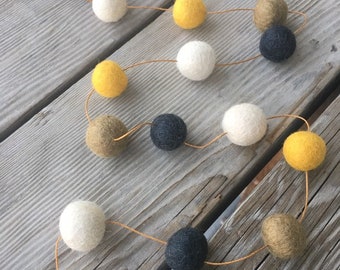 Fall / Thanksgiving Felt Ball Garland, Pom Pom Garland, Nursery Decor, Bunting Banner, Party Decor, Baby Shower, home goods, fall decor