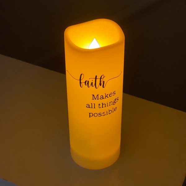 Inspirational led candle, inspirational flameless candle