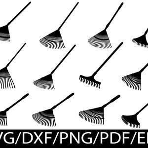 Lövkratta SVG Silhuett Bundle, Trädgårdskratta Design, Yard Tool Cut File