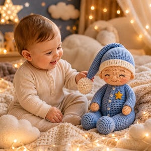 Sleepy Baby Amigurumi Crochet Doll Pattern | Cozy Pajamas, Sweet Dreams PDF