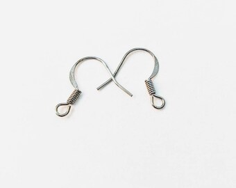 May include: Two silver earring hooks with spring closures.